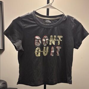 Hanes Black and Red Short Sleeve Tee Casual Crew Neck